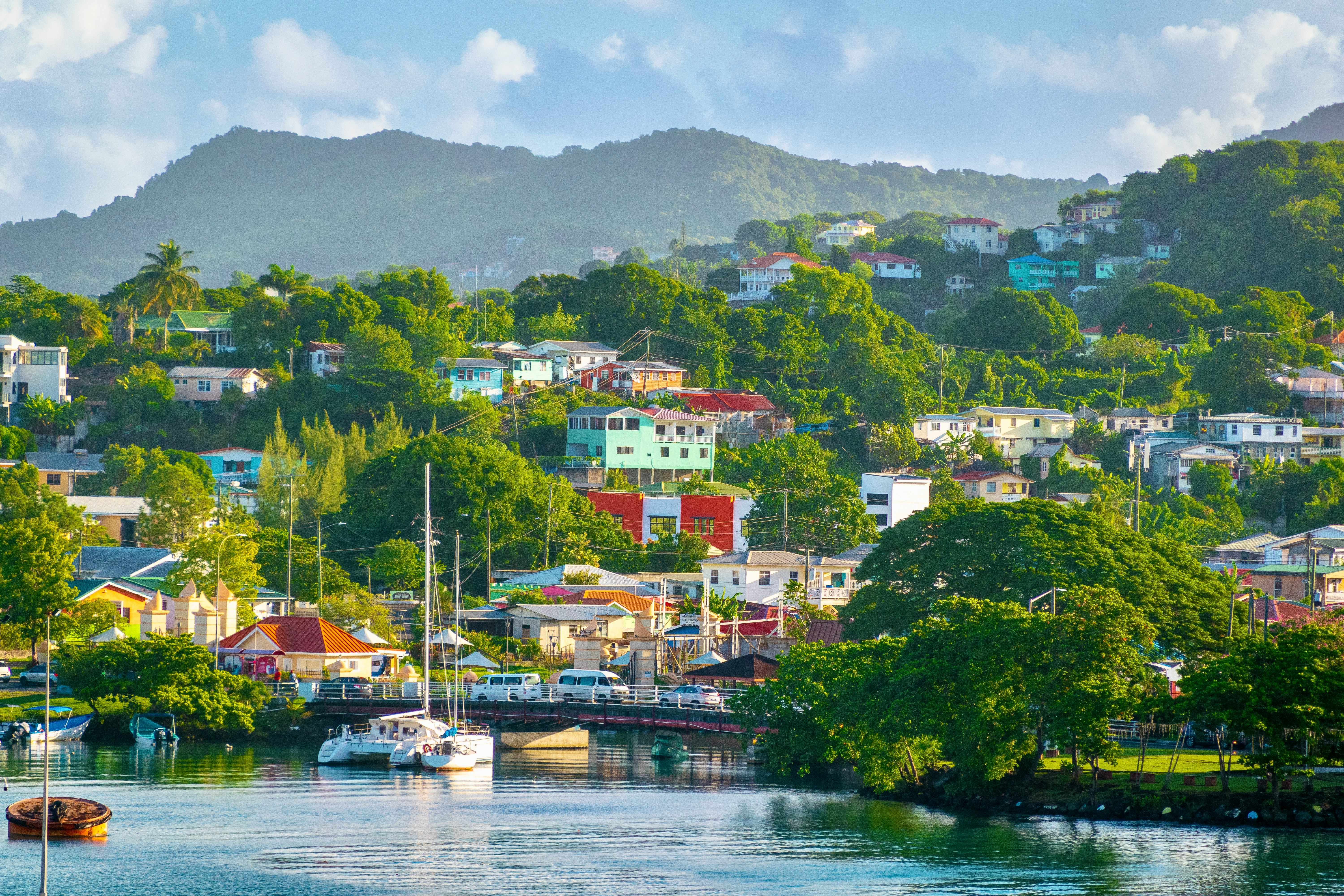 Evening light over the Castries hillside, Saint Lucia
